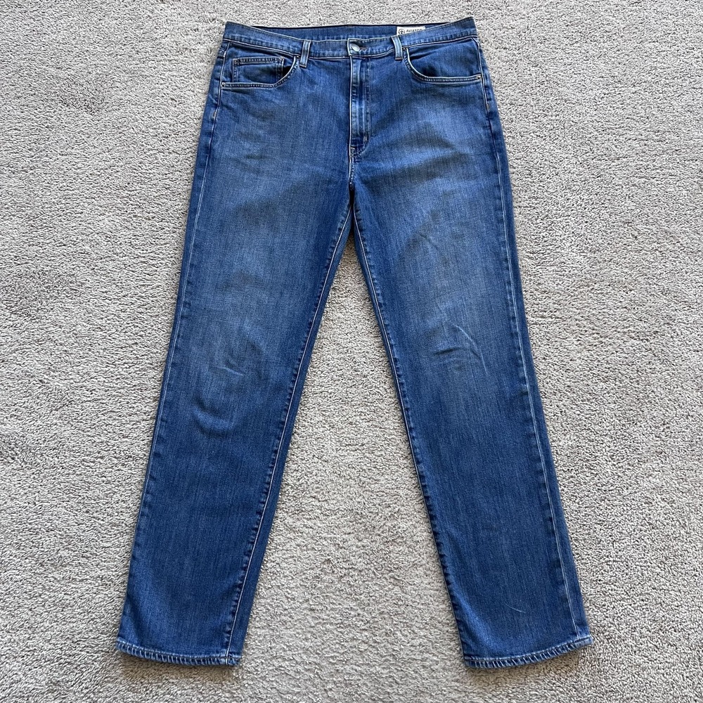 Aviator Relaxed Boyfriend Jeans Womens 32 Blue Mid Rise Stretch Made In USA